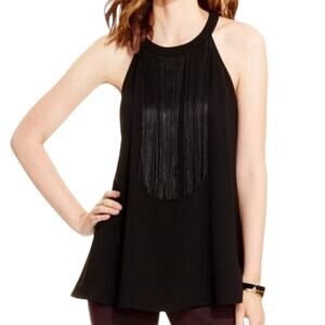 Alfani halter trapeze top with fringe size 8